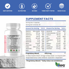 America Medic & Science Preconception Plus nutrition ingredients graphic highlights folate, iron, and calcium.