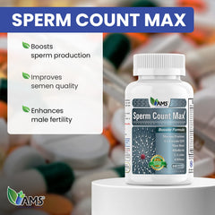 America Medic & Science Sperm Count Max capsules close-up for daily use.