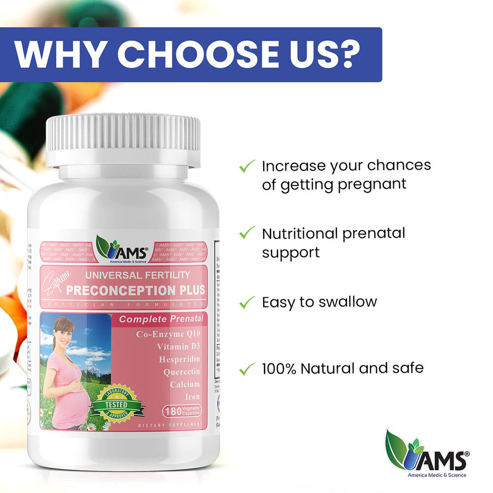 America Medic and Science bottle close-up shows omega-3 and other nutrients for balance