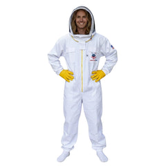 American Bee cotton beekeeping suit full body coverage for hive safety.