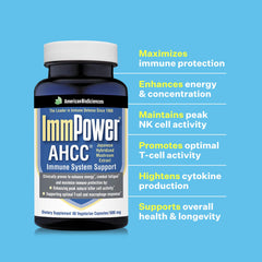American BioSciences ImmPower AHCC capsules in hand suggest easy daily ritual
