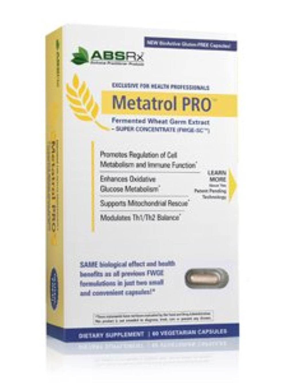 American BioSciences Metatrol Pro 60 vegcaps bottle supports cellular metabolism and mitochondrial function.