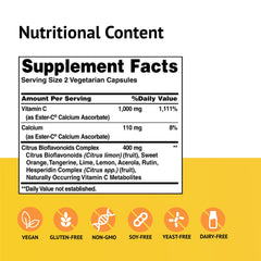 American Health Ester-C 500 mg capsules close-up, gentle on the stomach.