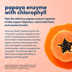 Tablets illustrating breath freshness benefits after meals from American Health Papaya Enzyme