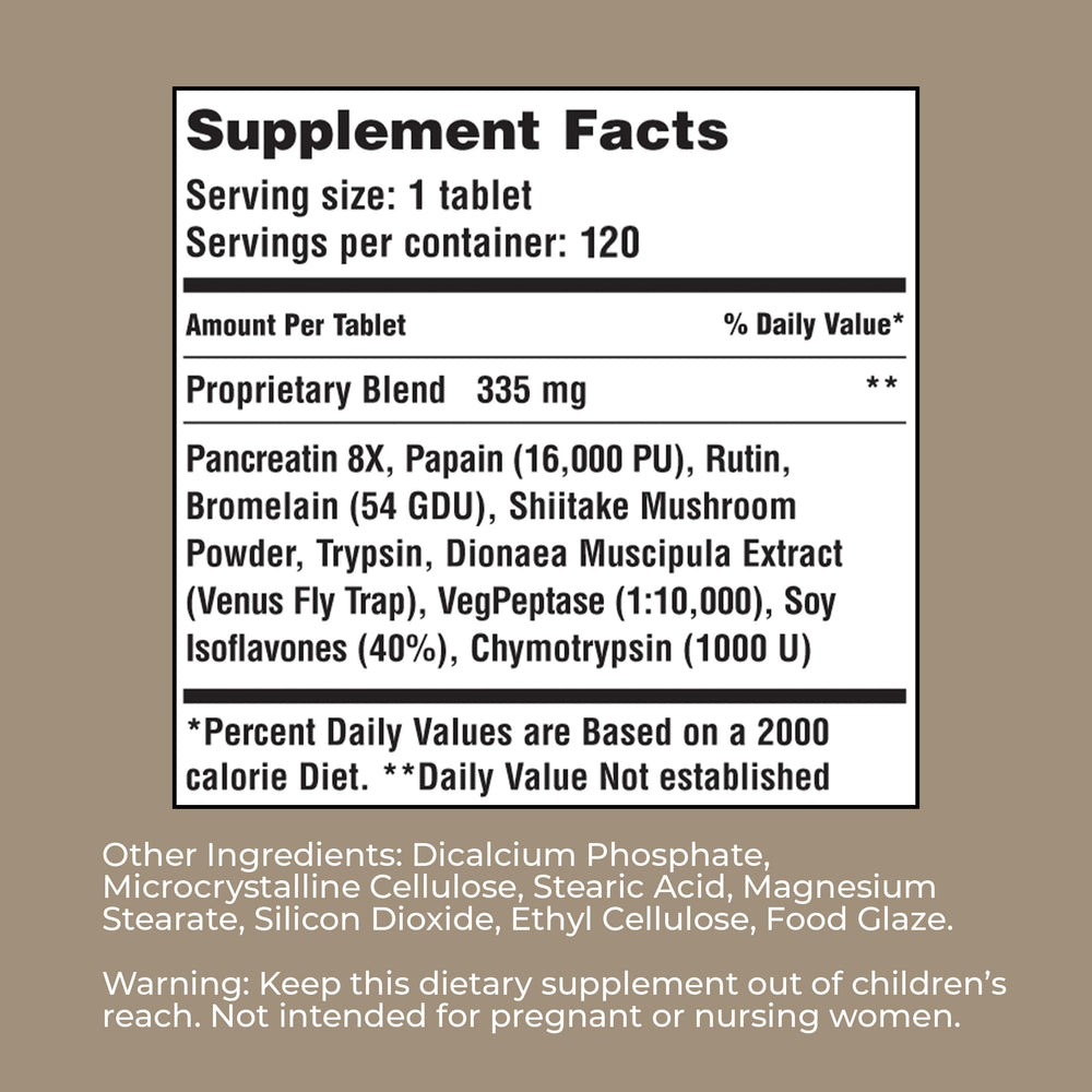 American Nutriceuticals Nutrizyme packaging with clear label for circulation support.