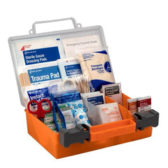 Inside view showing organized compartments in the American Red Cross kit.