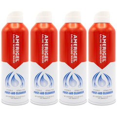 AMERIGEL Saline Wound Wash pressurized bottle sprays easily for quick wound cleansing.