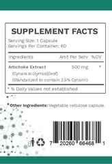 AMG Naturals Artichoke Leaf close-up, natural source for digestion support.