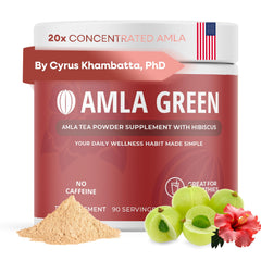 Amla Green 20x concentrated powder bottle ready for antioxidant support