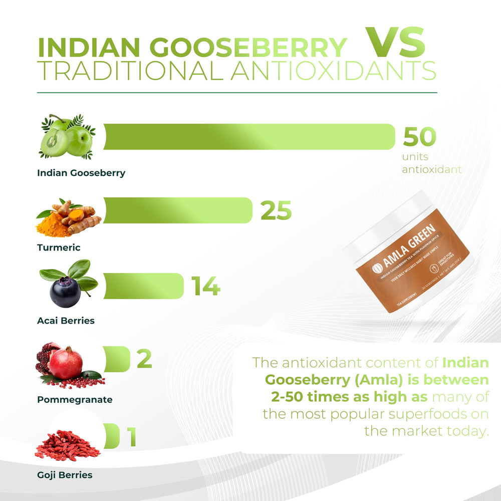 Amla Green 20x standardization label signals consistent potency across bottles.
