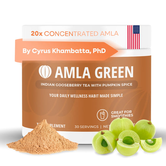 Amla Green bottle pour shows convenient daily use and rich antioxidant profile.