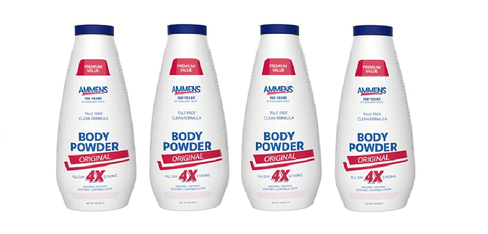 AMMENS Body Powder Original bottle with cooling all-day protection.