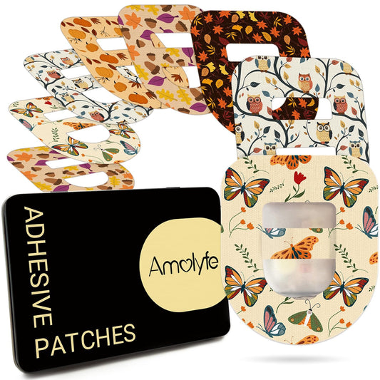 Amolyfe Omnipod overpatch middle-strap demonstrates secure pod wear during activity.