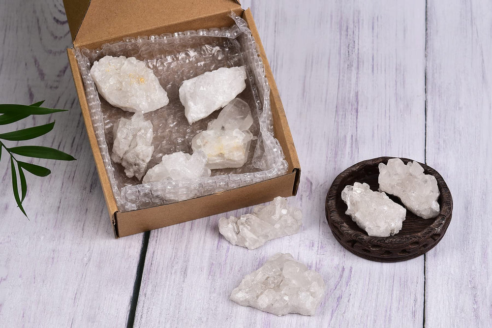 AMOYSTONE clear quartz display enhances home aesthetics.