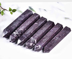 AMOYSTONE Lepidolite wand used during meditation and chakra balancing sessions