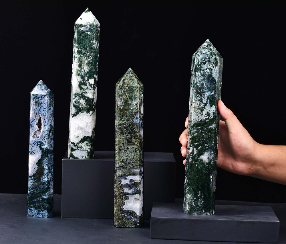 AMOYSTONE natural crystal wand with random color variations, unique piece.