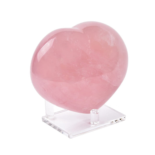 AMOYSTONE Rose Quartz Heart Worry Stone for palm meditation and chakra balance