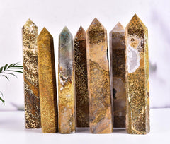 AMOYSTONE yellow jasper wand enhances home ambience and display.