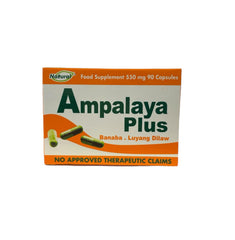 Generic Ampalaya Plus bottle front showing 90 capsules for daily wellness
