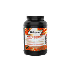 AMPOWER Chocolate Peanut Butter Whey Protein bottle for post-workout recovery