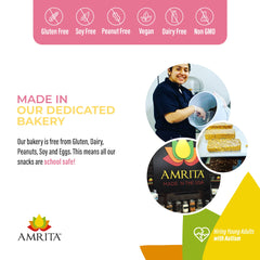 Amrita bars are vegan, gluten-free, dairy-free snacks for diverse diets.