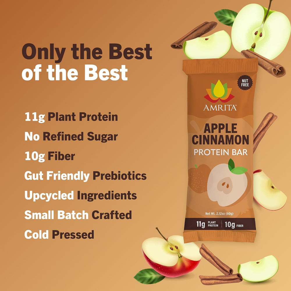 Amrita nut-free bar on hand indicates portable energy for active days.