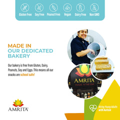 Amrita Nut Free bar in lunchbox, a school-safe snack option