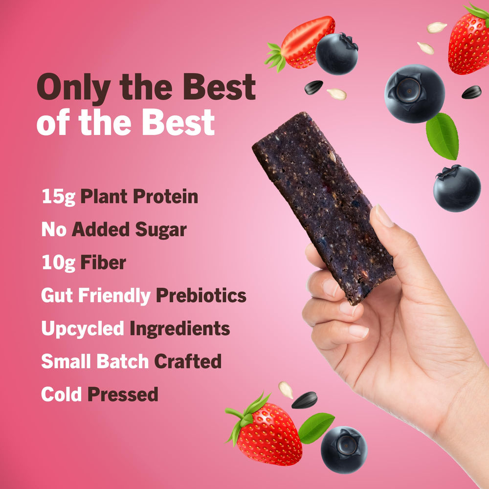 Amrita vegan and gluten-free bar symbol signals inclusive dietary options.