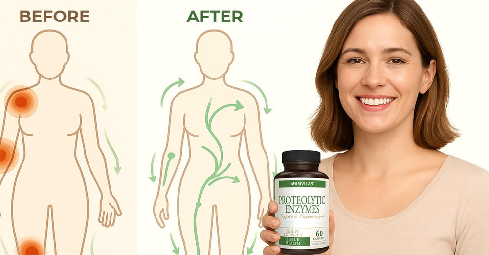 AMVILAB enzyme blend for active lifestyles during protein-rich meals