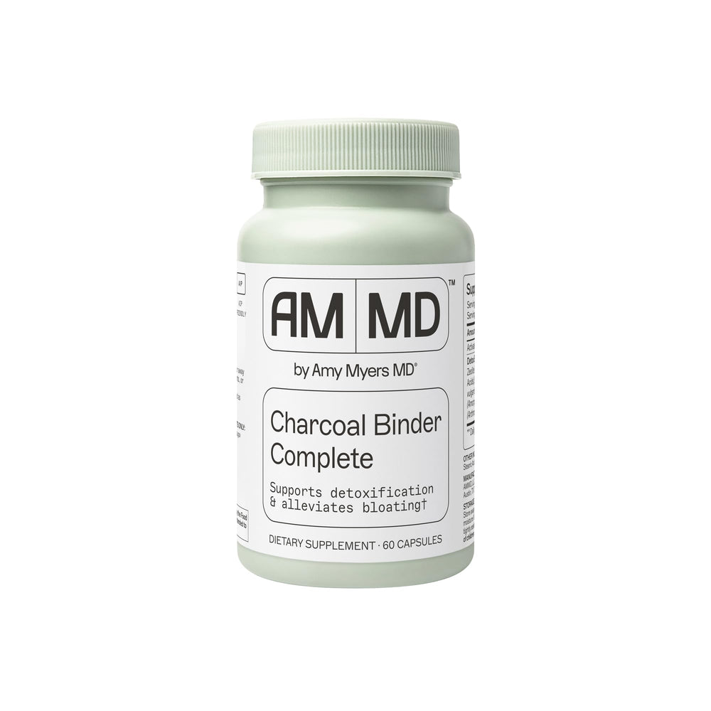 Amy Myers MD Charcoal Binder Complete bottle front highlighting detox support in a clean package