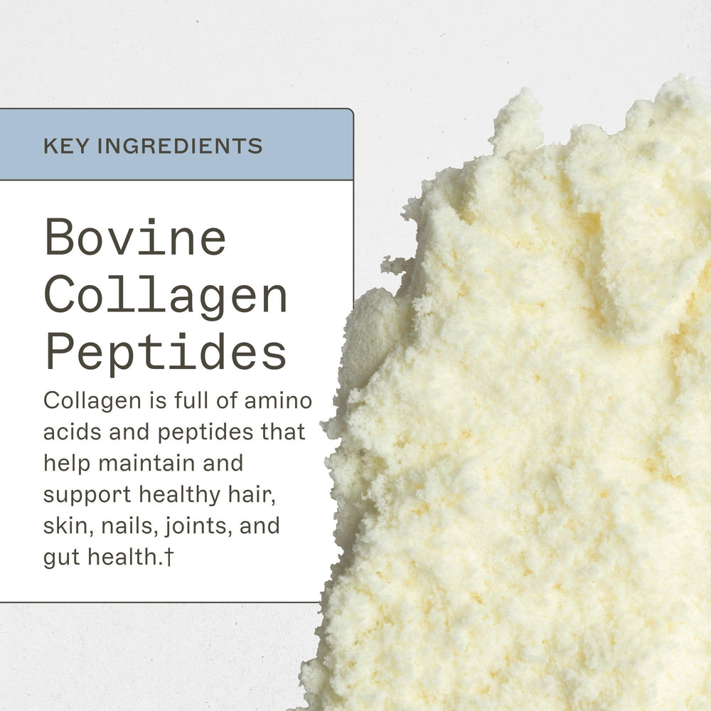 Amy Myers MD Collagen Protein Powder stirred in a glass for a collagen-rich beverage