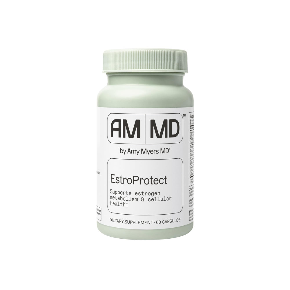 Amy Myers MD EstroProtect bottle front for hormone balance support.