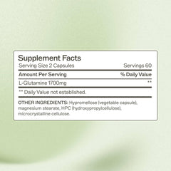 Amy Myers MD L-Glutamine capsules closeup highlighting easy daily dosing for gut wellness.