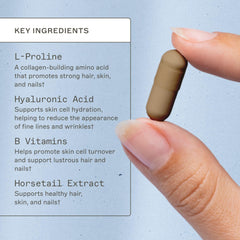 Amy Myers MD L-Proline ingredient supports collagen synthesis for hair, skin, and nails.