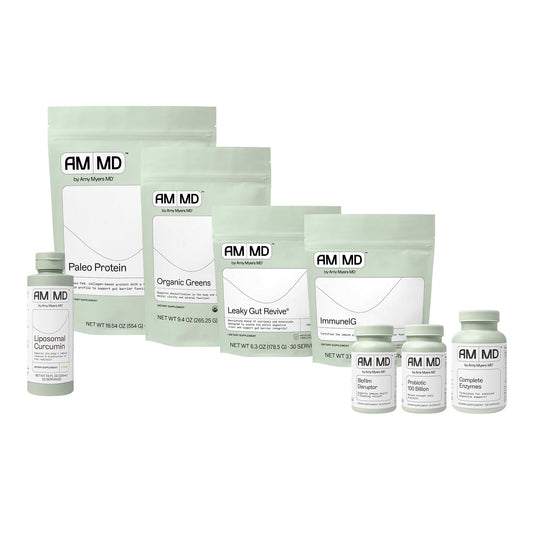 Amy Myers MD Leaky Gut Support Protocol bottle promotes daily gut health.