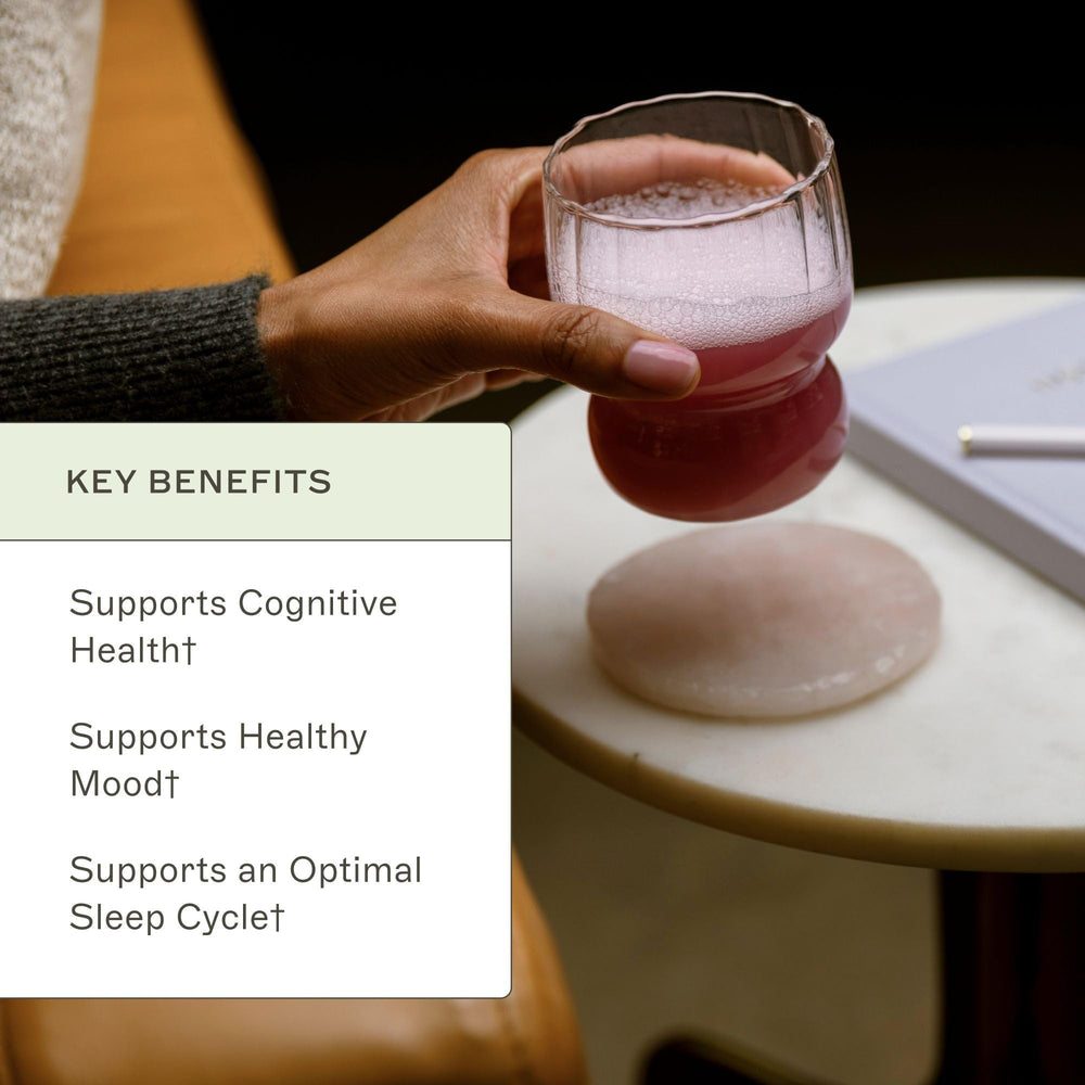 Amy Myers MD NeuroCalm Mag berry-flavored drink supporting daily nervous system wellness.
