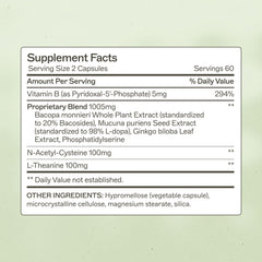 NeuroLive capsules close-up, emphasizing focus and memory support.