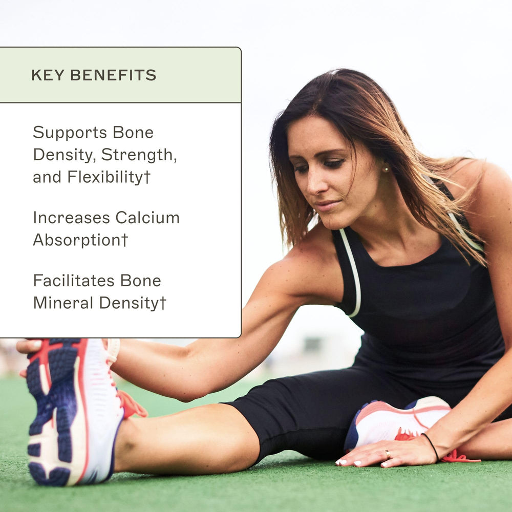 Amy Myers MD OsteoDura capsules on a neutral surface for daily routine