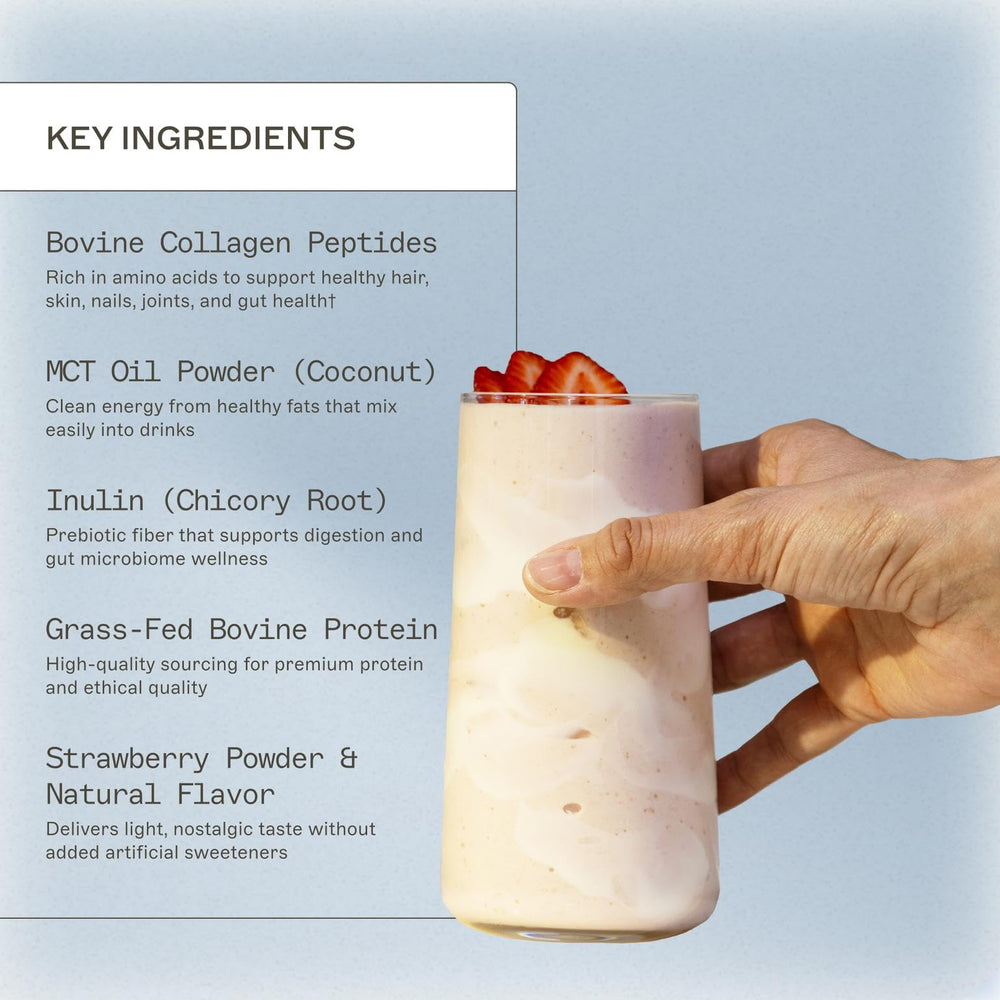Pouring Amy Myers MD Paleo Protein Powder into a glass for a smooth shake.