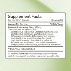 Amy Myers MD Probiotic 100 Billion capsules close-up showing 14 strains.