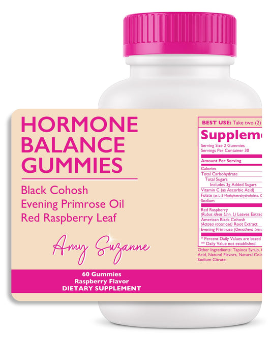 Amy Suzanne Hormone Balance Gummies bottle for daily mood support