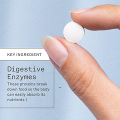 Amy Myers MD Digestive Enzymes ingredient label emphasizes broad enzyme mix for gut support