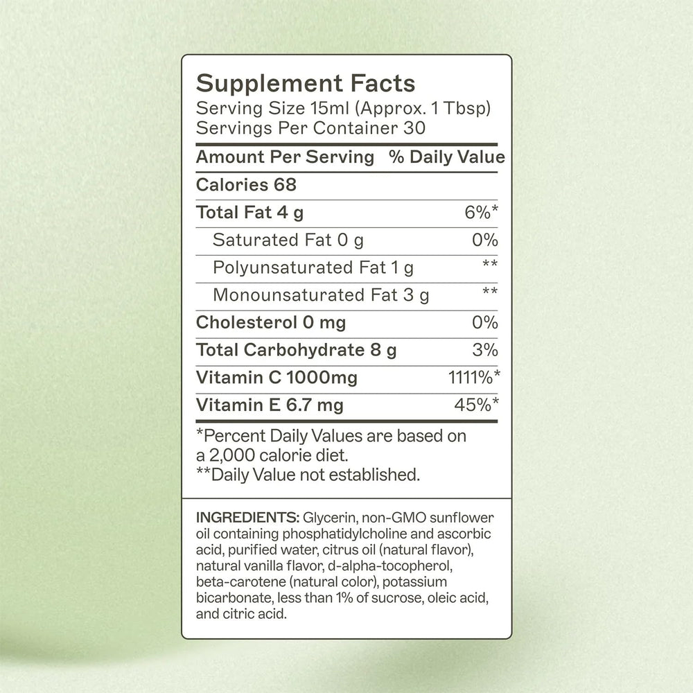 Amy Myers MD liposomal vitamin C dosing glass for easy daily use