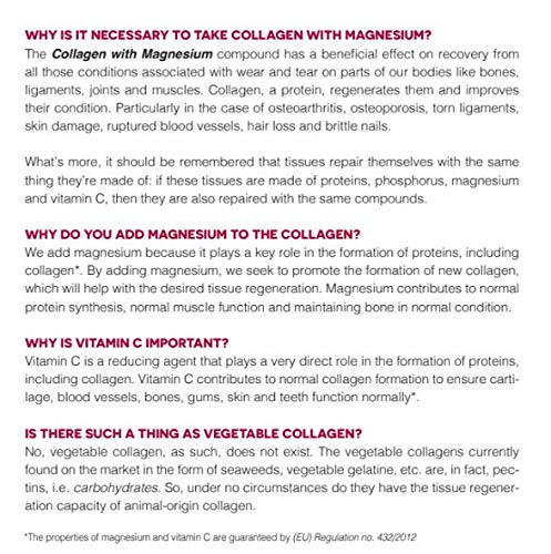 Ingredients panel for Ana María Lajusticia AML Sport: collagen, magnesium, vitamin C, B vitamins.