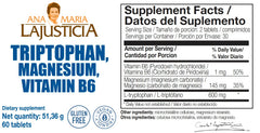 Ana María Lajusticia Tryptophan with Magnesium bottle, supports steady mood with essential minerals