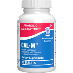 Anabolic Laboratories calcium magnesium bottle shows a vegetarian formula for bone support