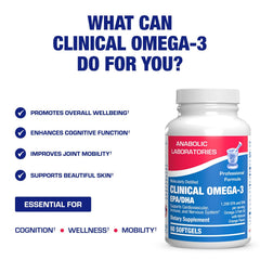 Anabolic Laboratories Omega 3 pouring capsules, convenient daily supplement.