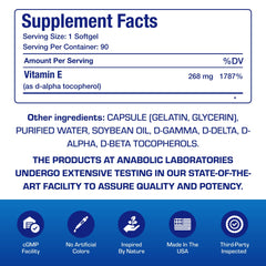 Pouring Vitamin E 400 IU softgels from bottle for daily use