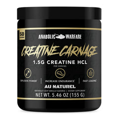 Anabolic Warfare Creatine Carnage bottle pour for quick strength-focused use.