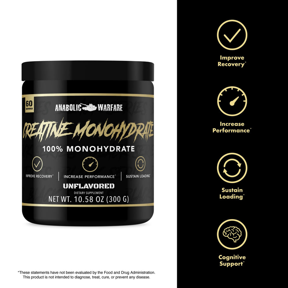 Anabolic Warfare Creatine Monohydrate Fruit Explosion mixing glass for at-home shakes.